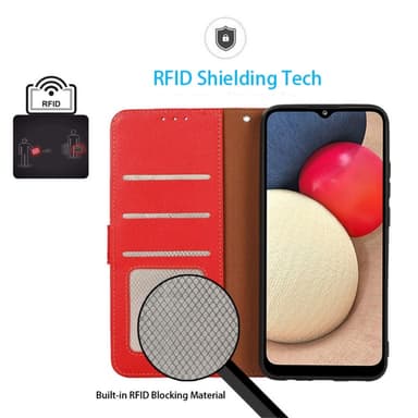 KHAZNEH Lommebok-deksel til Xiaomi 13T/13T Pro - Rød/Svart