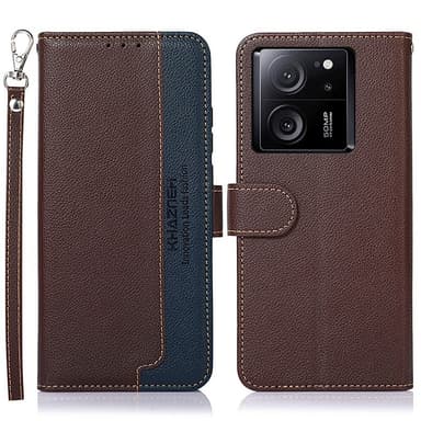 KHAZNEH Lommebok-deksel til Xiaomi 13T/13T Pro - Brun/Blå