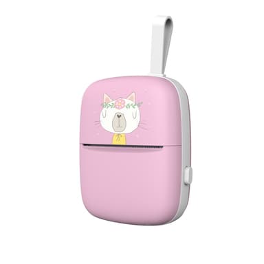 Trådløs Bluetooth mini termisk skriver for journal, notater, memo, bilde Rosa