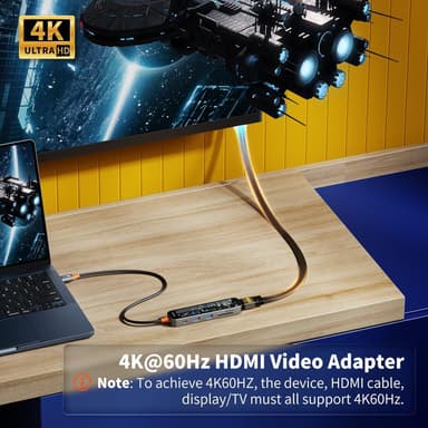 NÖRDIC USB-C 1 til 6 huber 1xHDMI4K60Hz 1xUSB-C PD 100W 2xUSB-A 5Gbps 1xSD 1xMicro SD