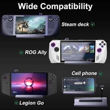 NÖRDIC Steam Deck-dokkingstasjon 1 til 6 - 1xHDMI4K60Hz, 1xUSB-C PD100W, 3xUSB-A 3.1 5Gbps, 1xRJ45 GigaLAN