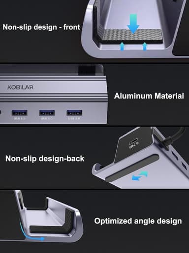 NÖRDIC Steam Deck-dokkingstasjon 1 til 6 - 1xHDMI4K60Hz, 1xUSB-C PD100W, 3xUSB-A 3.1 5Gbps, 1xRJ45 GigaLAN