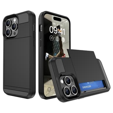 Til iPhone 15 Pro Max Deksel med Kortholder