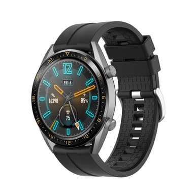 INF 22 mm silikon klokkerem for for Huawei Watch GT 2 46 mm, Samsung/Huami Sort
