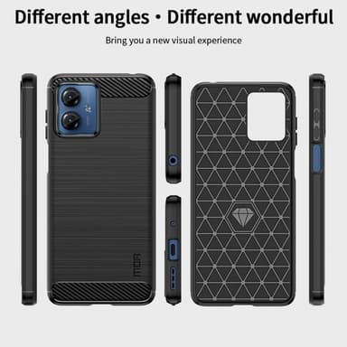 MOFI Motorola Moto G14 Karbonfiber Deksel - Svart