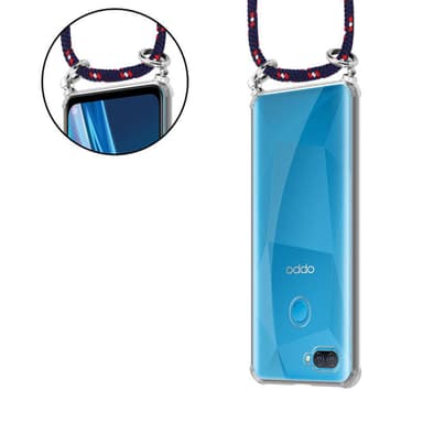 Oppo A12 Deksel med Halskjede (blå)