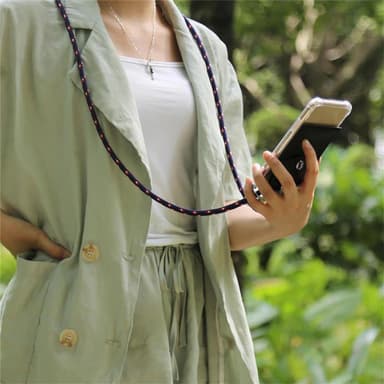 Oppo A12 Deksel med Halskjede (blå)