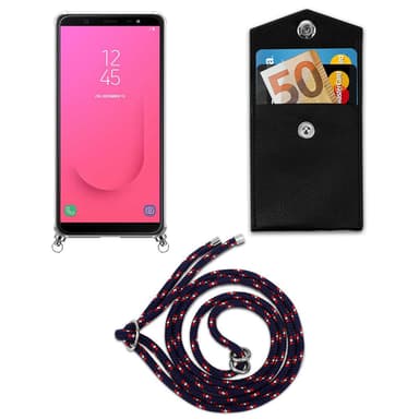 Samsung Galaxy J8 2018 Deksel med Halskjede (blå)