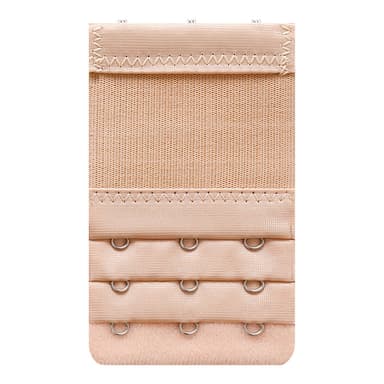 Komfortabel elastisk BH-forlenger BH-lukking-forlengelse 3 rader 3 kroker 6-pak Svart / Mørk beige
