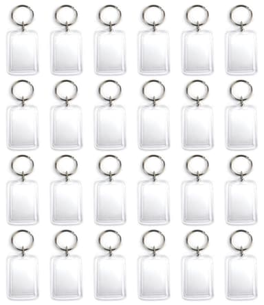 INF Gjennomsiktig 25-delt sett med nøkkelring med fotoramme med delt ringdrakt Gjennomsiktig 3,2x4,6 cm 3