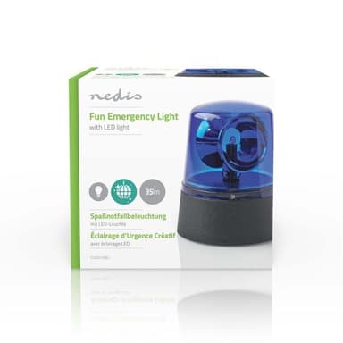 Fun Emergency LED lys | Batteri drevet | 4.5 V DC | 0.4 W | 3x AA/LR6 | 9.2 cm | LED | Antall LED`s: 1 LED's | Lysfarge: Blå | On / Off | Plast | Blå / Sort
