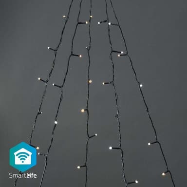 Nedis SmartLife Julelys | Tre | Wi-Fi | Varm til avkjølt hvitt | 200 LED's | 20.0 m | 5 x 4 m | Android™ / IOS