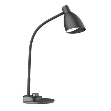LED skrivebordslampe med klemme / 3 fargemoduser lang / fleksibel svanehals Sort