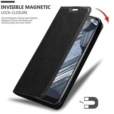Nokia 5.1 PLUS / X5 lommebokdeksel case (svart)