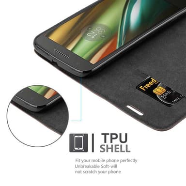 Motorola MOTO E3 lommebokdeksel case (brun)