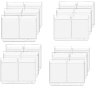 Plastfickor för A6 pärmar med 6 ringar 12-pack Gjennomsiktig