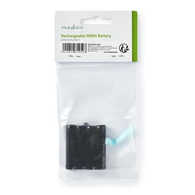 Oppladbare Ni-MH batteripakke | 4.8 V DC | Oppladningsbar | 600 mAh | Forhånds ladet | 1-Polybag | N/A | Klikk Kontakt | Grøn