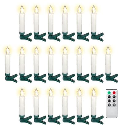 20 trådløse LED juletrelys