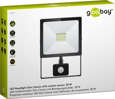LED-lyskaster, 30 W, Slim Classic, med bevegelsessensor