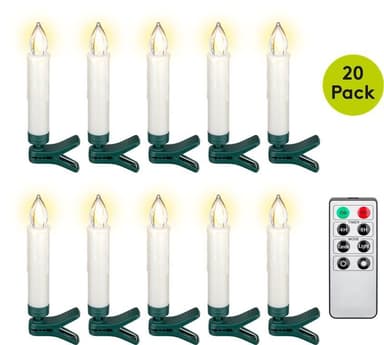 20 trådløse LED juletrelys