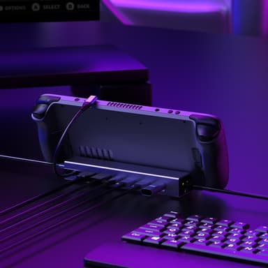 NÖRDIC 1 til 8 dokkingstasjon for Steam Deck 1xHDMI 4K60Hz, 1xDP 4K60Hz, 1xRJ45 GigaLAN, 1xUSB-C, 3xUSB-A, 1x USB-C PD
