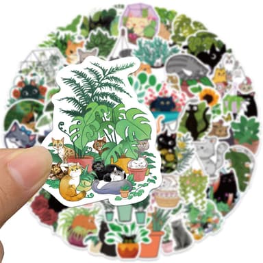 Klistremerker Katter og planter 50-pakk