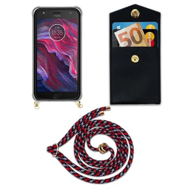 Motorola MOTO X4 Deksel med Halskjede (blå)
