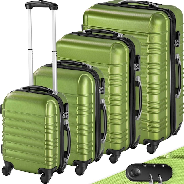 Koffert sett 4 deler hardcase - grønn