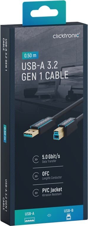 Adapterkabel fra USB-A til USB-B 3.0