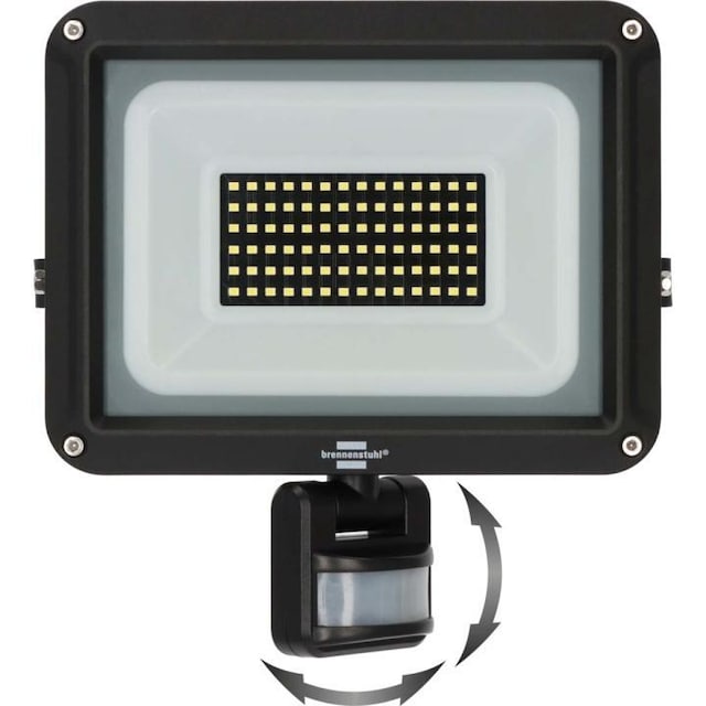 brennenstuhl LED-spotlight JARO 7060 P (LED-flomlys for veggmontering for utendørs IP65, 50W, 5800lm, 6500K, med bevegelsesdetektor)
