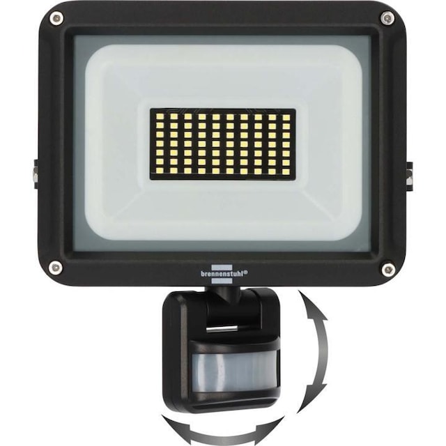 brennenstuhl LED Spotlight JARO 4060 P (LED-flomlys for veggmontering for utendørs IP65, 30W, 3450lm, 6500K, med bevegelsesdetektor)