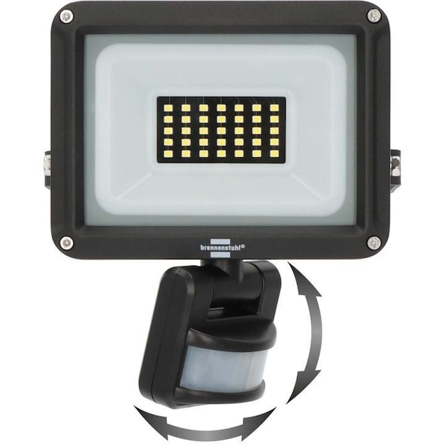 brennenstuhl LED Spotlight JARO 3060 P (LED flomlys for veggmontering for utendørs IP65, 20W, 2300lm, 6500K, med bevegelsesdetektor)