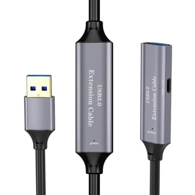 NÖRDIC Active 10m USB3.1 skjøtekabel 5Gbps USB A hann til hunn for Xbox, PS5, Oculus, skriver, skanner, Playstation, VR USB skjøtekabel