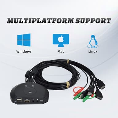 NÖRDIC KVM-svitsj 2 til 1 HDMI 2.0 4K60Hz