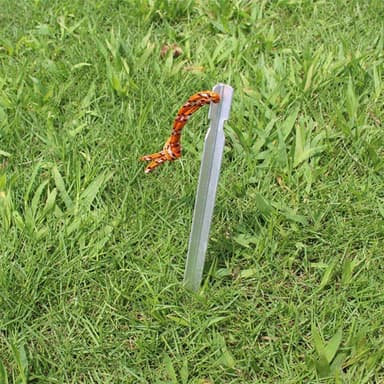 INF Teltplugger / jordplugger med hempe 18 cm Aluminium Sølv / Oransje 4-pak