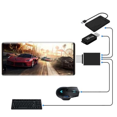 USB C USB 3.1 adapter aluminiumslegering Sølv