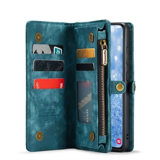 Multi Wallet CaseMe 11-kort Samsung Galaxy S24 Plus - Blå