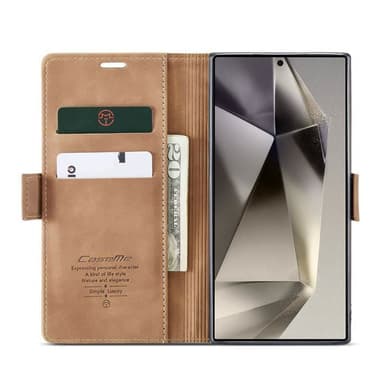 CaseMe Smart Magnet Flipdeksel Samsung Galaxy S24 Ultra - Brun