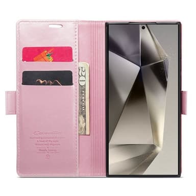 CaseMe Lommebok 2-kort Samsung Galaxy S24 Ultra - Lyserosa