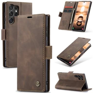 CaseMe Smart Magnet Flipdeksel Samsung Galaxy S24 Ultra - Coffee