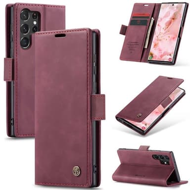 CaseMe Smart Magnet Flipdeksel Samsung Galaxy S24 Ultra - Burgund