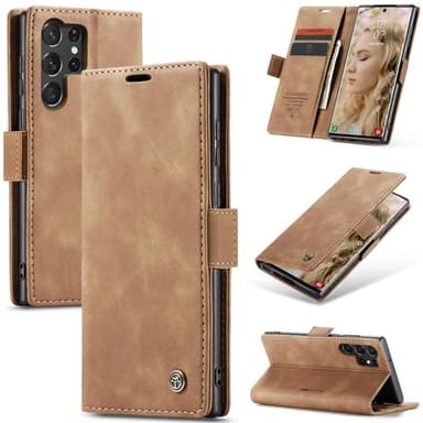 CaseMe Smart Magnet Flipdeksel Samsung Galaxy S24 Ultra - Brun