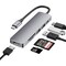 NÖRDIC 1 til 6 USB C dokkingstasjon i aluminium 1xHDMI 4K 30Hz 2xUSB-A 3.1 5Gbps 1x USB C PD87W 1xSD/TF-kortleser