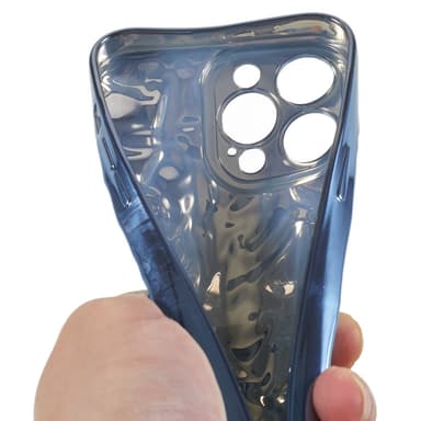 Til iPhone 15 Pro TPU-deksel Elektrobelagt Rynket - Blå