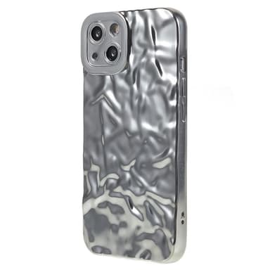Til iPhone 15 TPU-deksel Elektrobelagt Rynket - Sølv