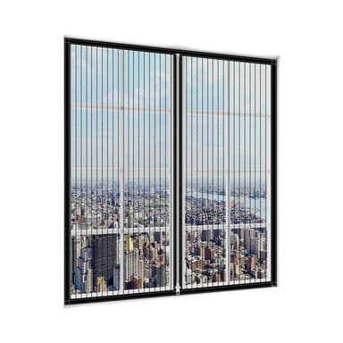 Vindusskjerm myggnett vindu mesh vindu med glidelås Sort 150x130 cm