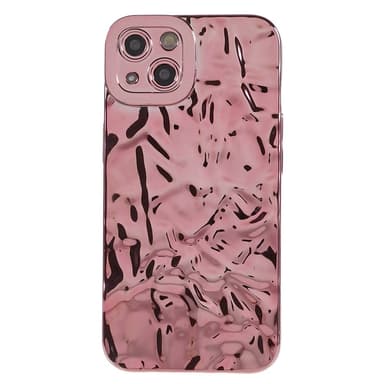 Til iPhone 15 TPU-deksel Elektrobelagt Rynket - Rosa