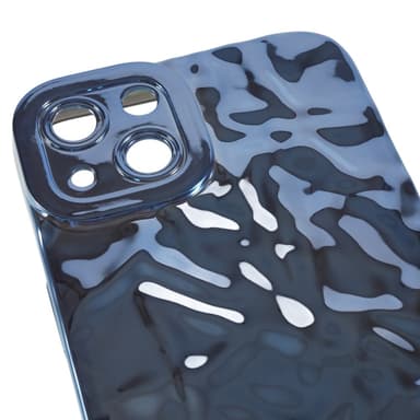Til iPhone 15 TPU-deksel Elektrobelagt Rynket - Blå