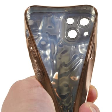 Til iPhone 15 TPU-deksel Elektrobelagt Rynket - Gull