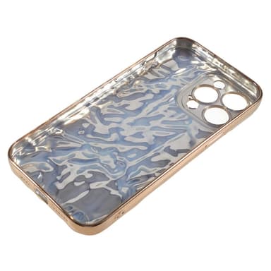 Til iPhone 15 Pro TPU-deksel Elektrobelagt Rynket - Gull